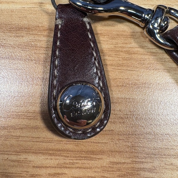 COACH Signature Brown Wristlet With Leather COACH Tag - Picture 6 of 8